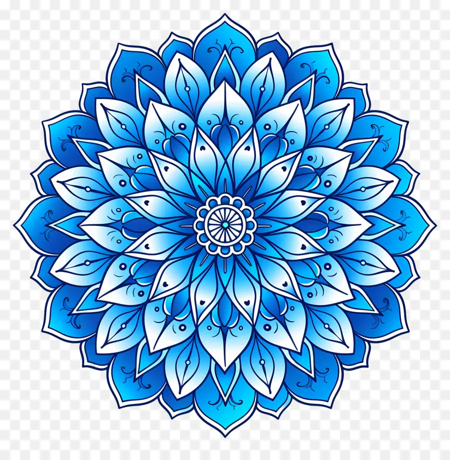 Modèle De Mandala，Mandala Bleu PNG