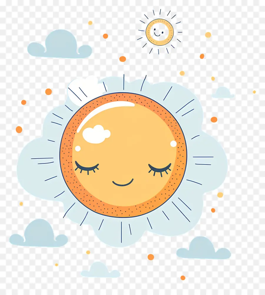 Soleil Kawaii，Soleil Avec Nuages PNG