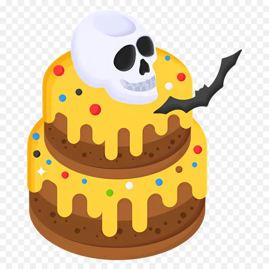 Gâteau D'halloween，Gâteau De Crâne PNG