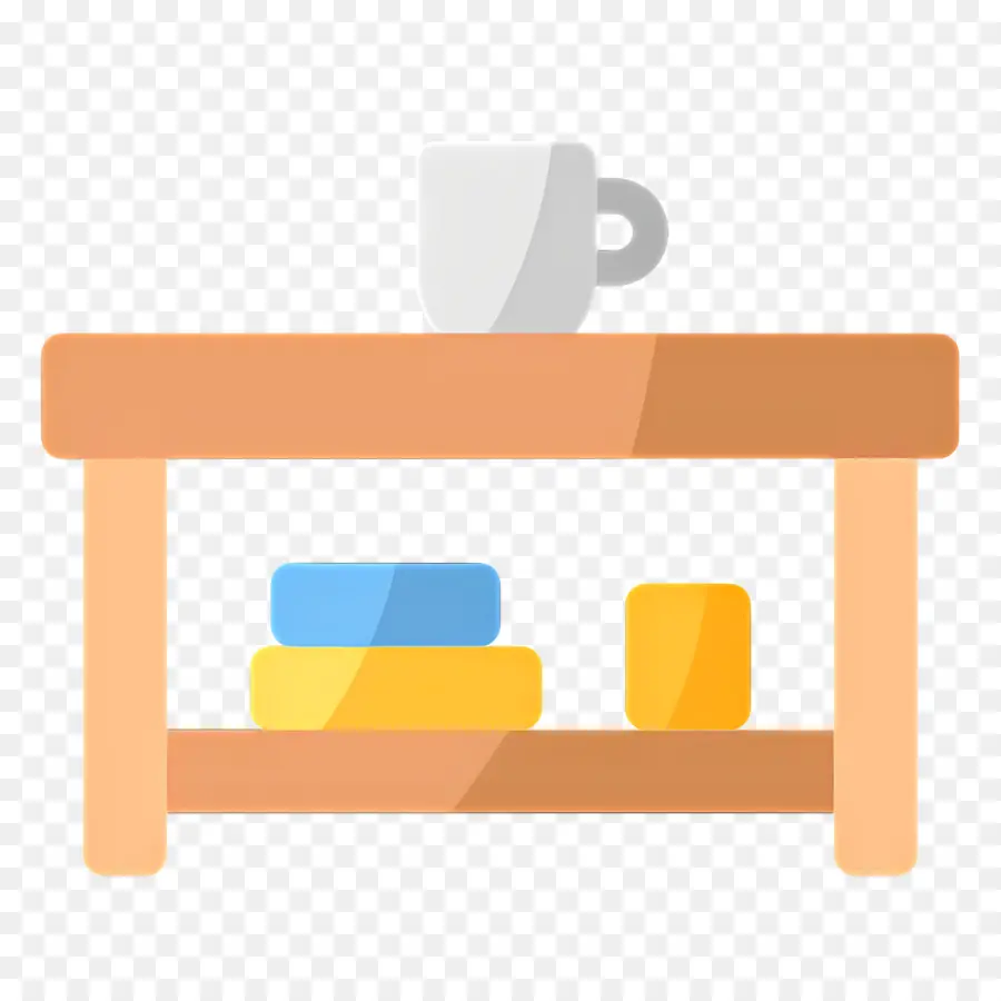 Table Basse，Table Avec Tasse Et Livres PNG