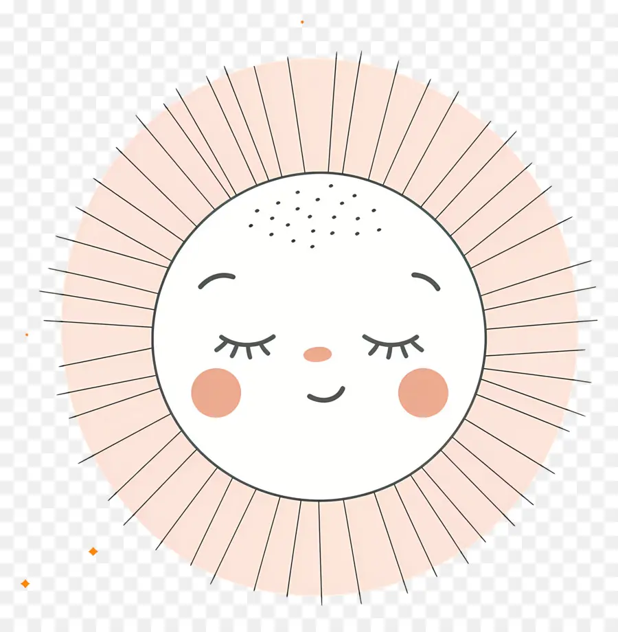 Soleil Kawaii，Joli Visage Solaire PNG