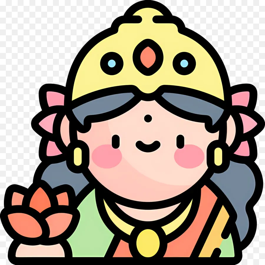 Lakshmi，Déesse Du Dessin Animé PNG