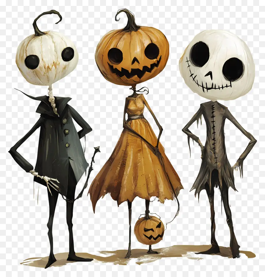 Nuit D'halloween，Personnages De Citrouille PNG