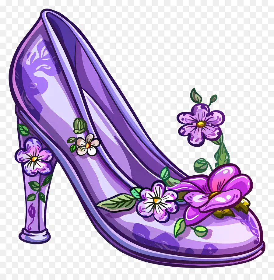 Chaussure à Talons Aiguilles，Talon Haut Fleuri PNG