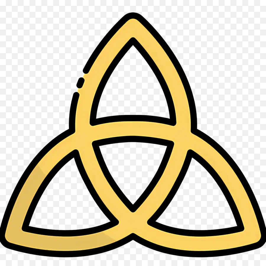 Symbole De La Trinité，Triquetra Jaune PNG