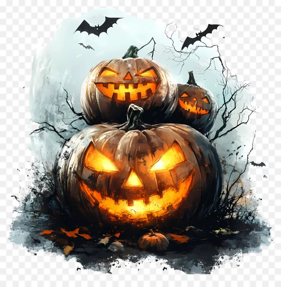 Nuit D'halloween，Jack O' Lanternes PNG