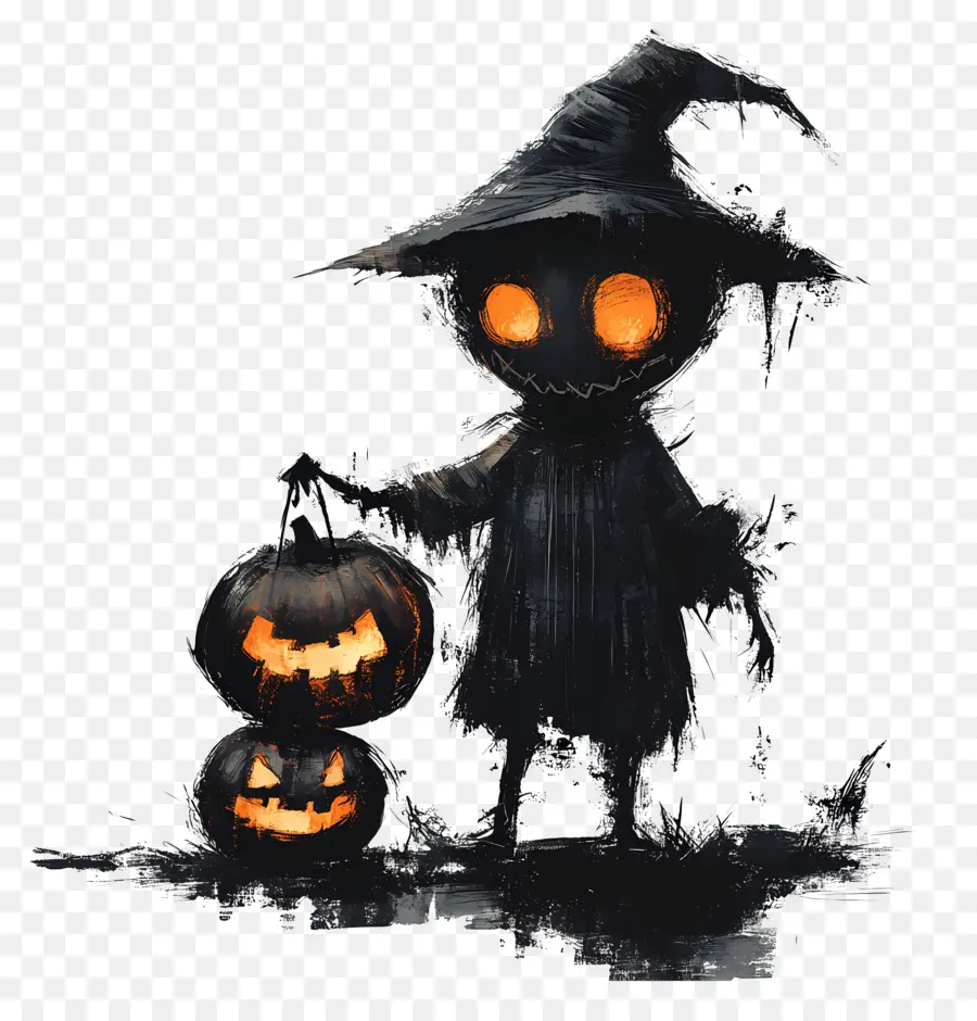 Nuit D'halloween，Sorcière Citrouille PNG