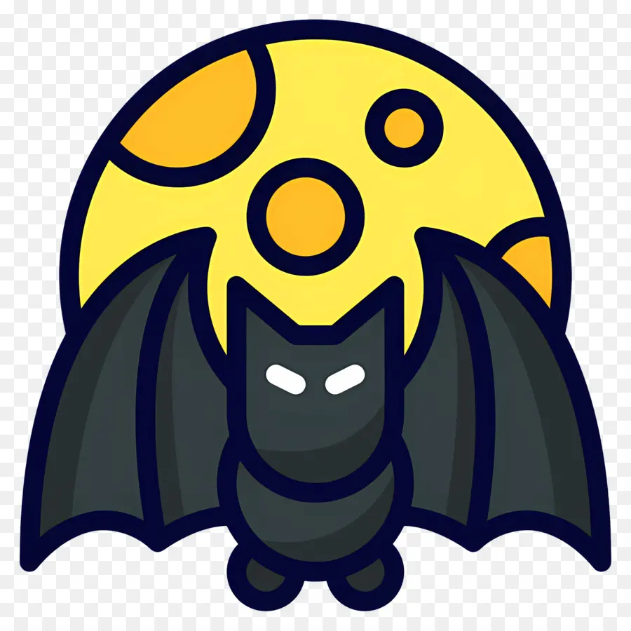 Lune D'halloween，Chauve Souris Et Lune PNG