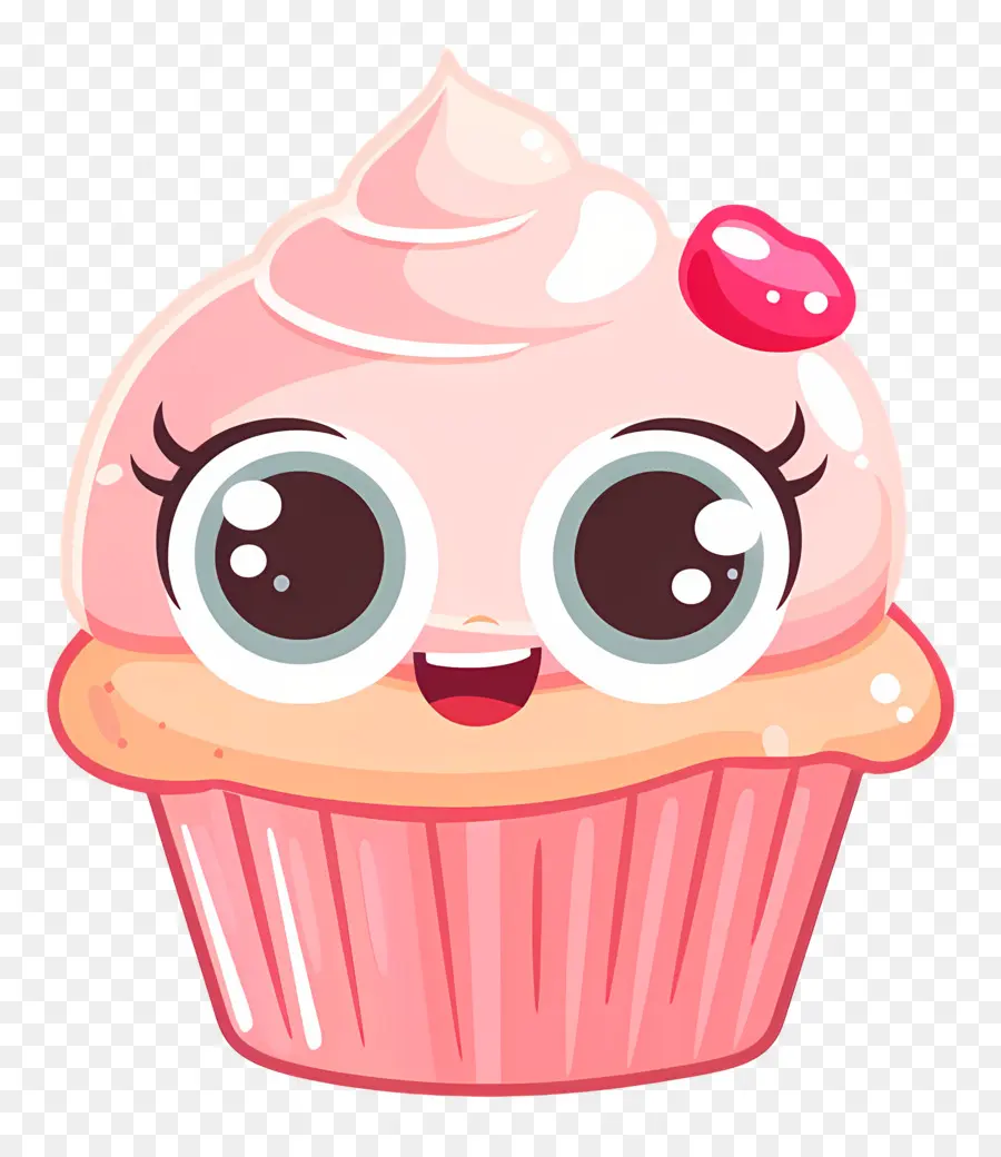 Cupcake Kawaii，Petit Gâteau Kawaii PNG