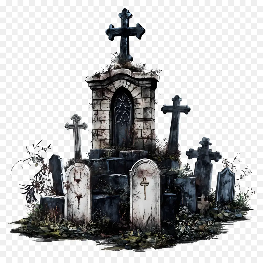 Cimetière D'halloween，Cimetière PNG