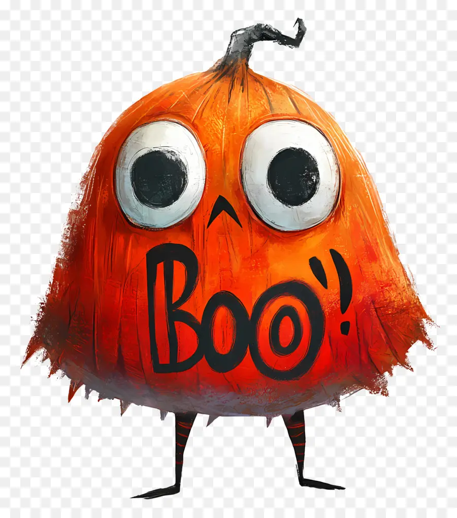 Bouh D'halloween，Caractère De Citrouille PNG