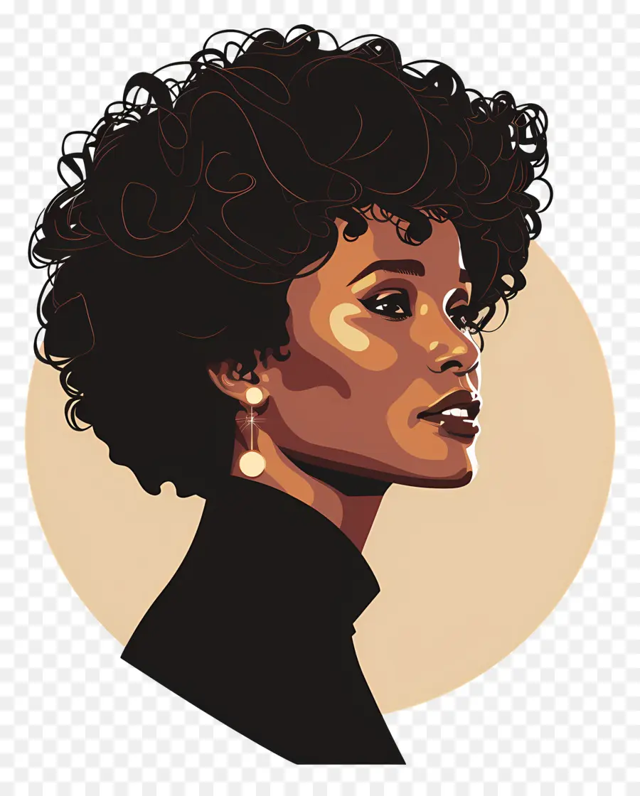 Whitney Houston，Femme élégante Aux Cheveux Bouclés PNG