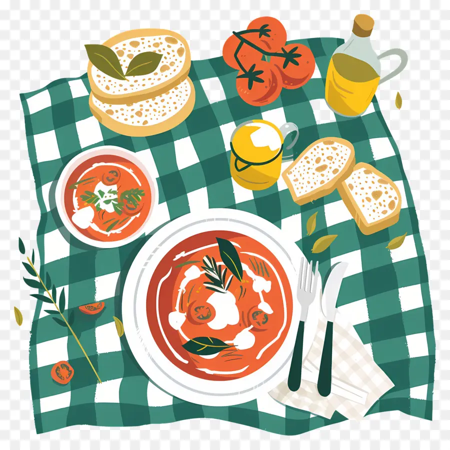 Table De Pique Nique，Soupe à La Tomate PNG