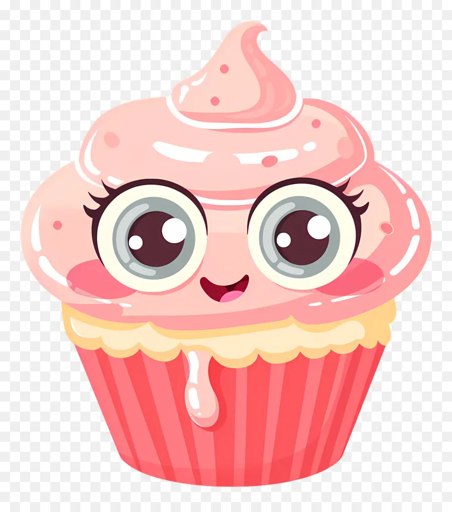 Cupcake Kawaii，Petit Gâteau Mignon PNG