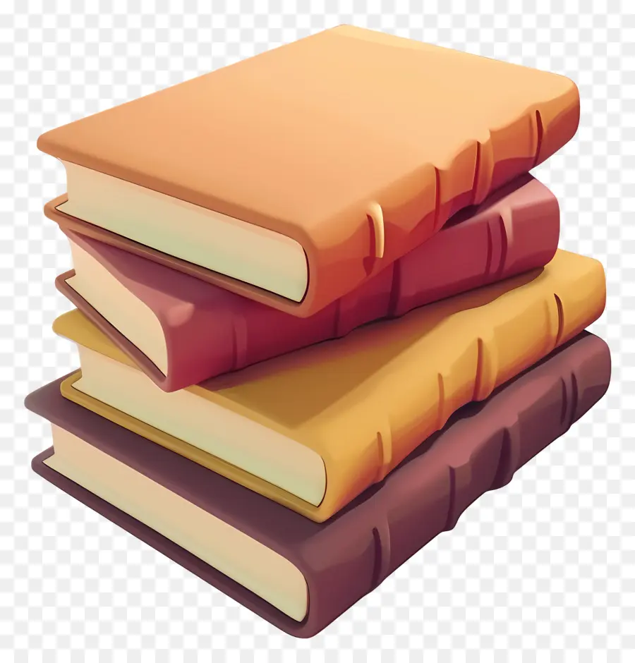 Livres Animés，Pile De Livres Pastel PNG