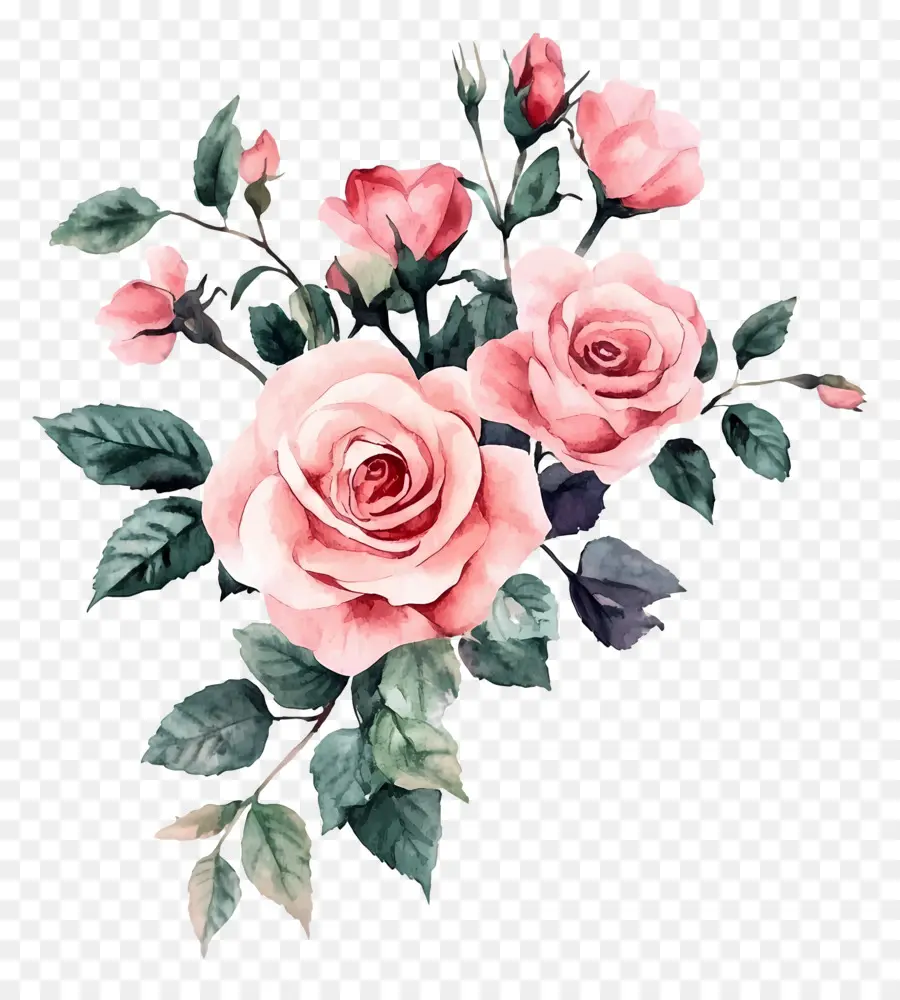 Fleurs De Mariage，Bouquet De Roses Roses PNG