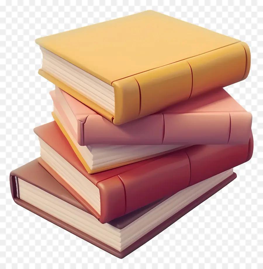 Livres Animés，Pile De Livres Pastel PNG