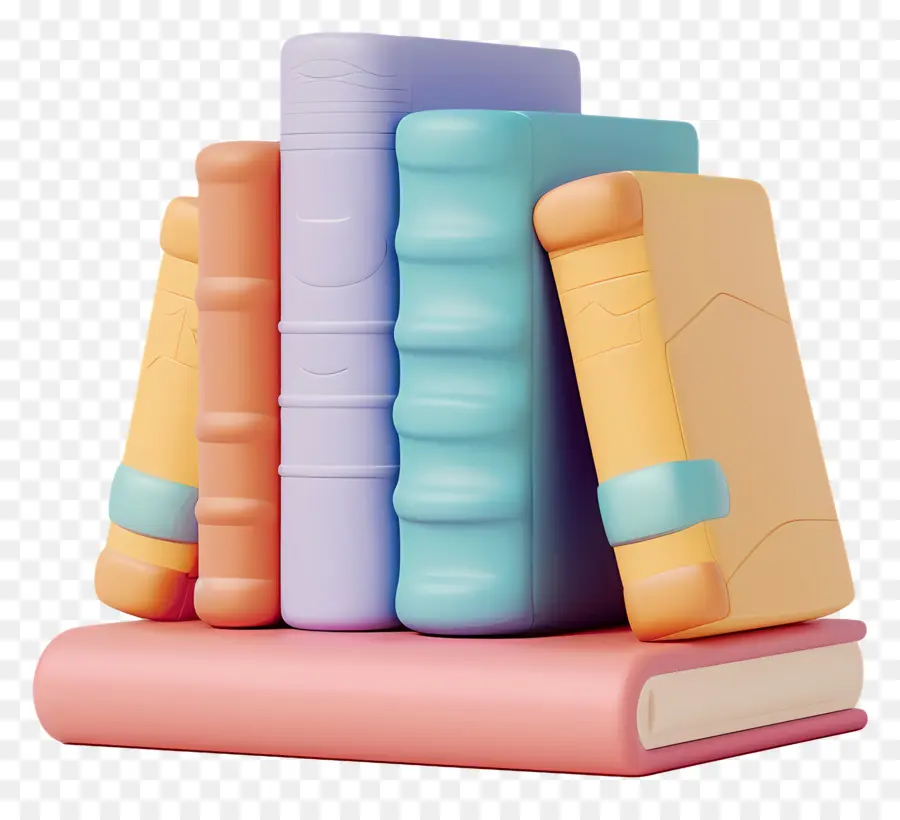 Livres Animés，Pile De Livres Colorés Avec Des Formes PNG