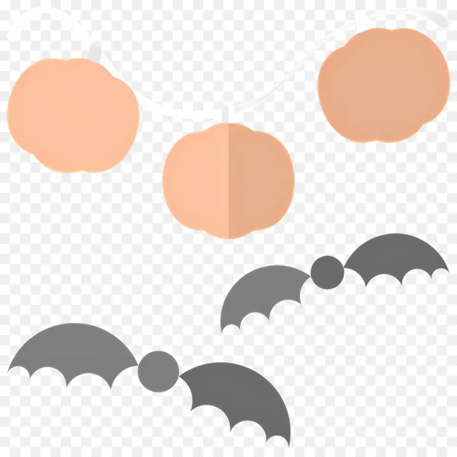 Banderole D'halloween，Citrouilles Et Chauves Souris PNG