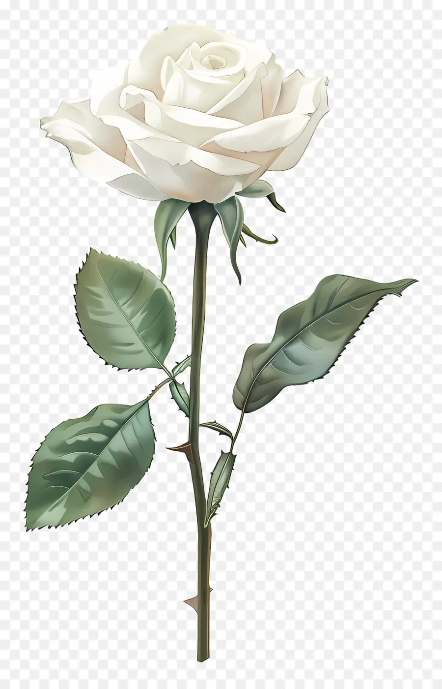 Aquarelle Rose，Rose Blanche PNG