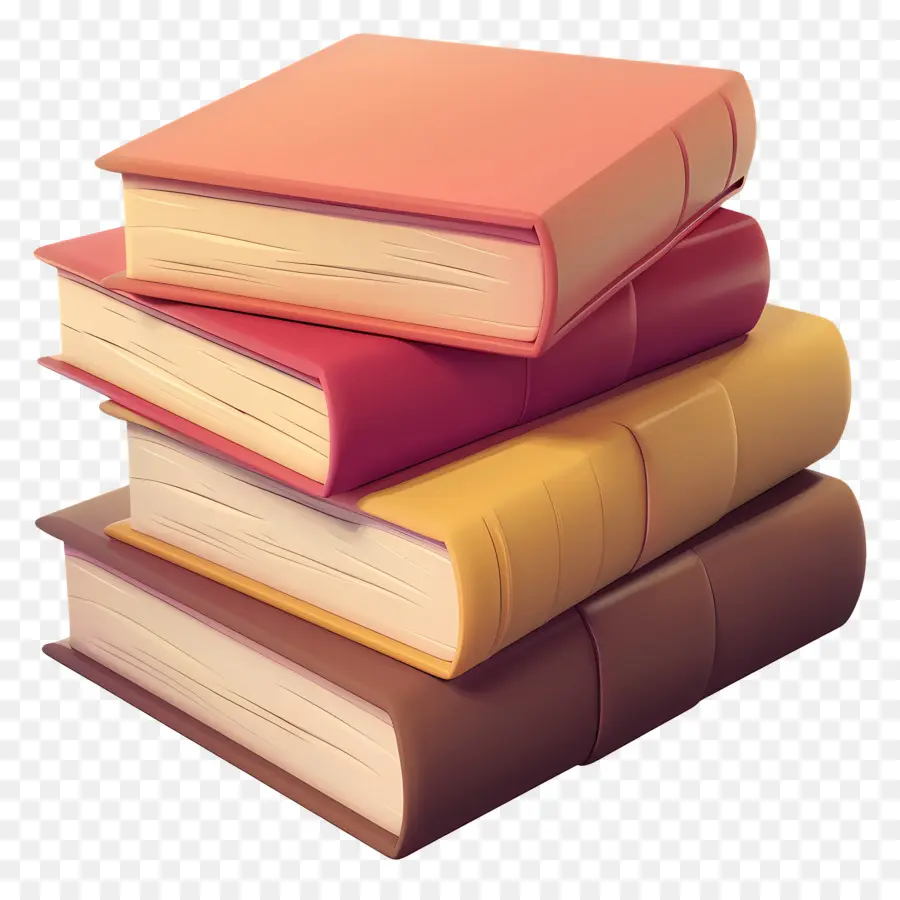 Livres Animés，Pile De Livres Pastel PNG