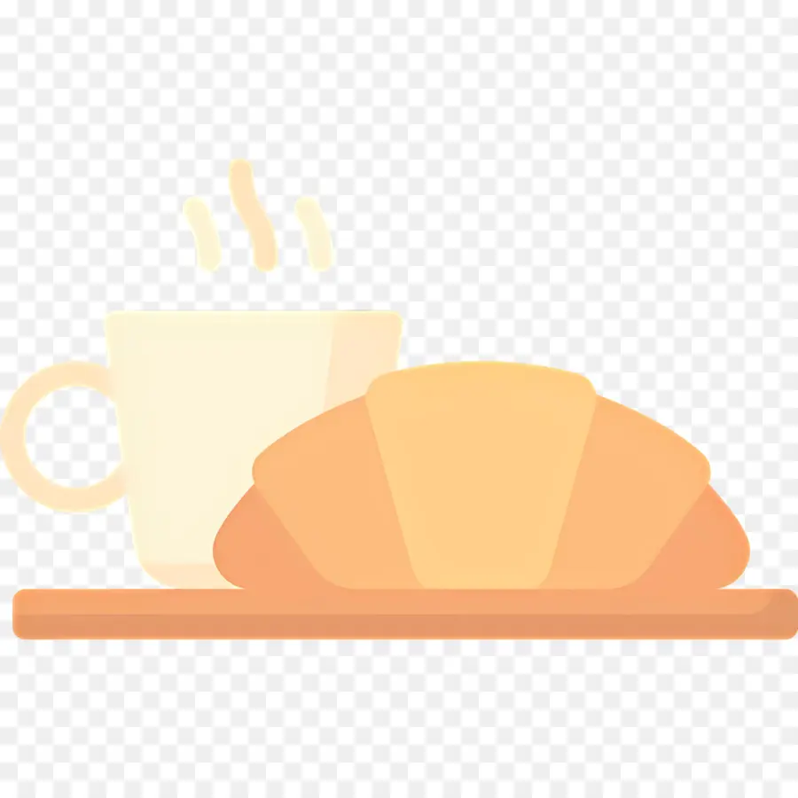 Petit Déjeuner Au Café，Café Et Croissants PNG