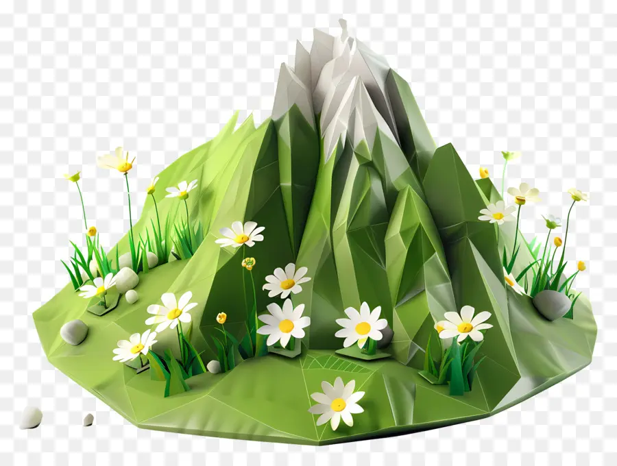 Montagne Verte，Montagne De Fleurs PNG