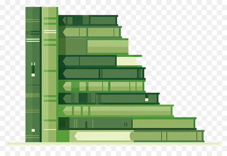 Livres Verts，Pile De Livres PNG