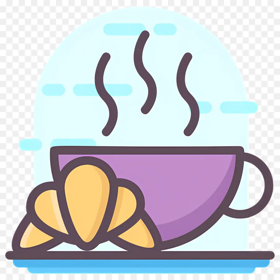 Petit Déjeuner Au Café，Coupe Violette PNG