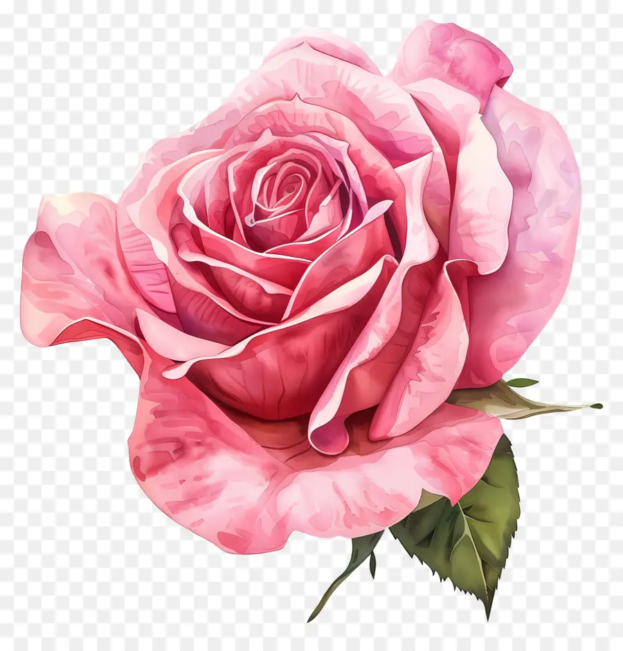 Aquarelle Rose，Rose Rouge PNG