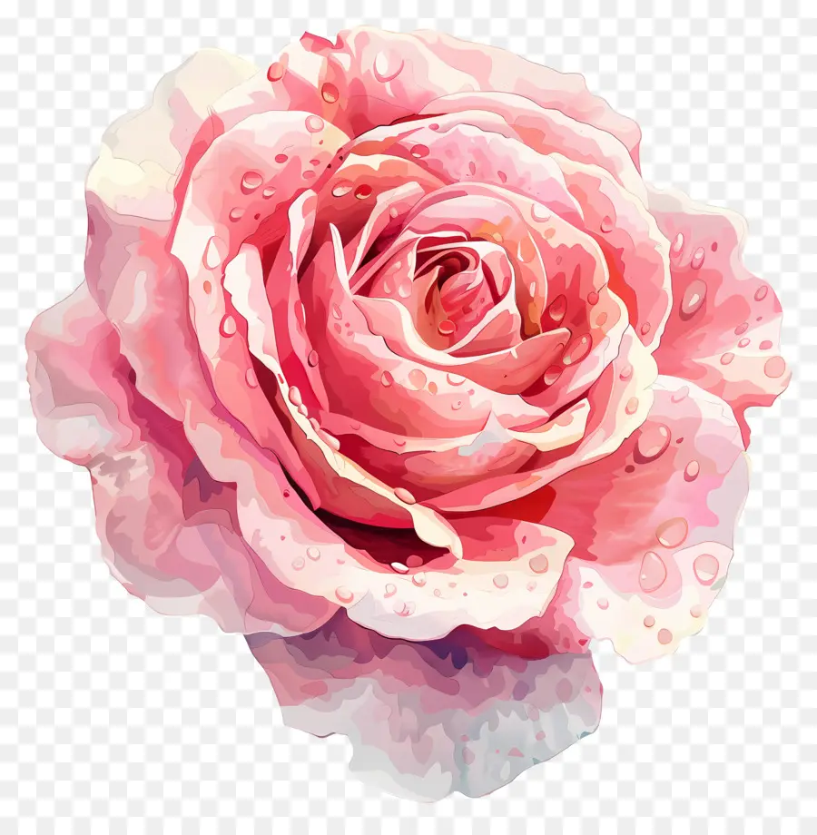 Aquarelle Rose，Rose Pourpre PNG