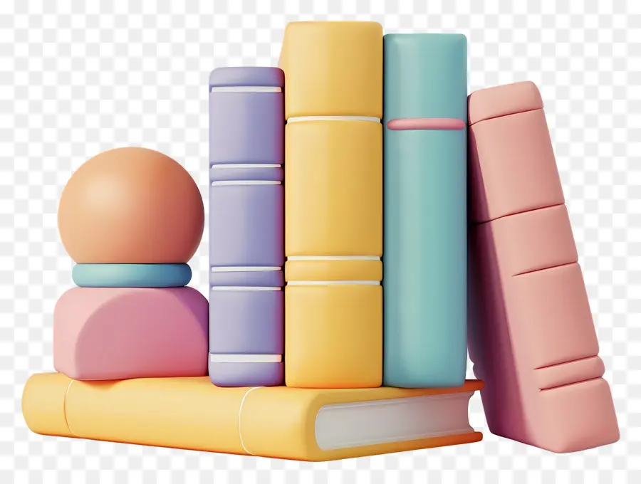 Livres Animés，Pile De Livres Colorés Avec Des Formes PNG