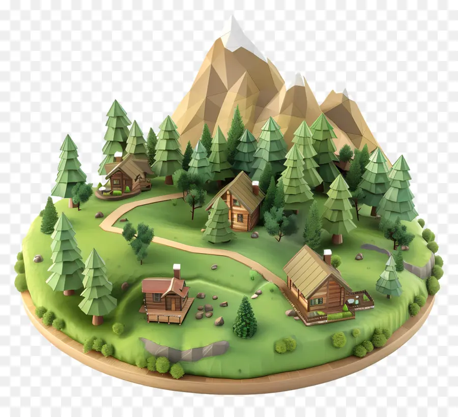 Cabane De Montagne，Village Miniature PNG