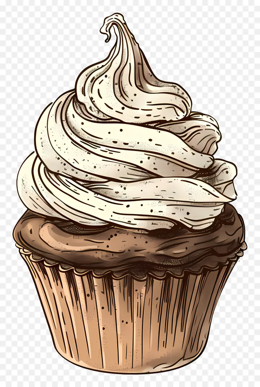 Cupcake Millésime，Cupcake Noir Et Blanc PNG