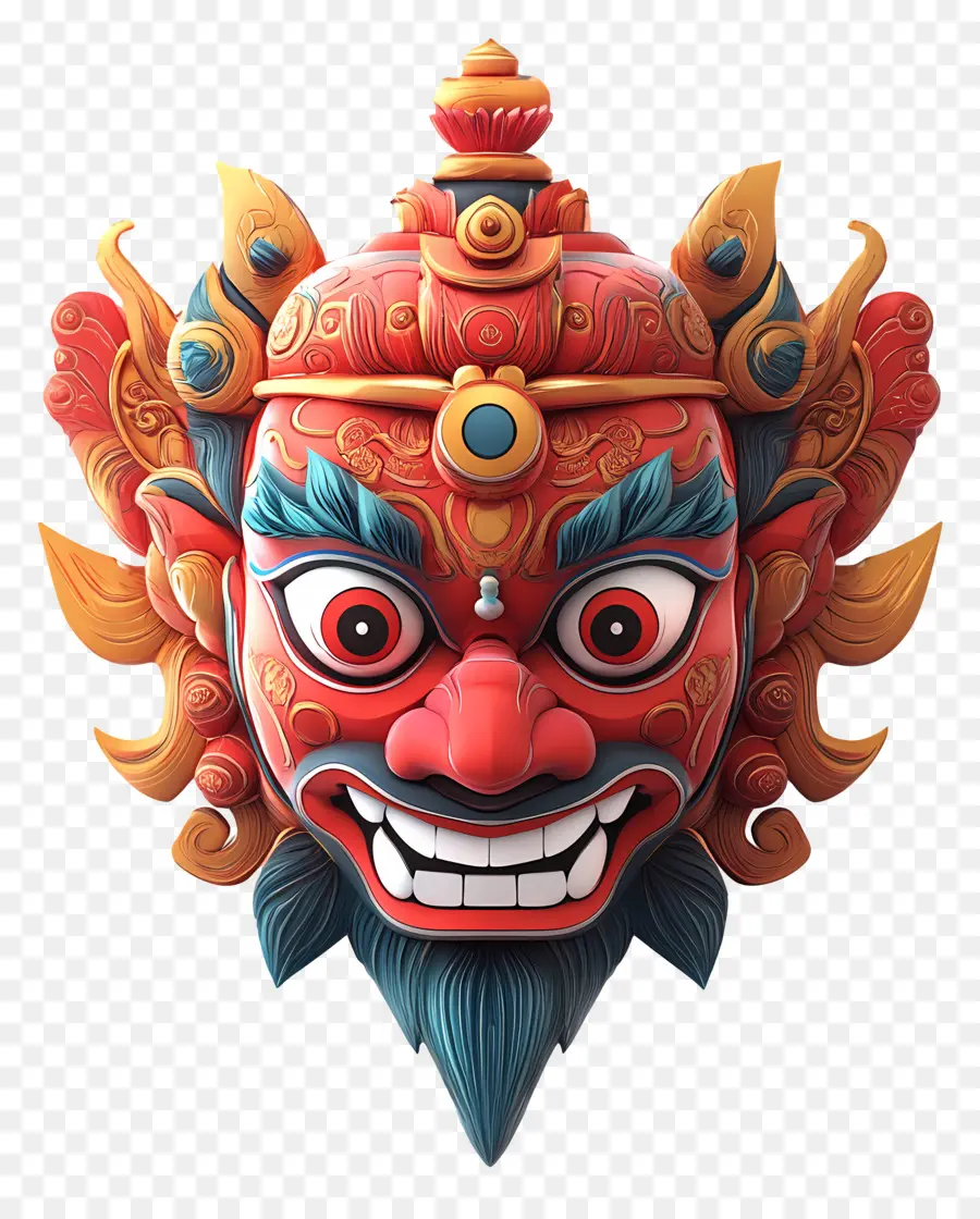 Joyeux Dashain，Masque Rouge PNG