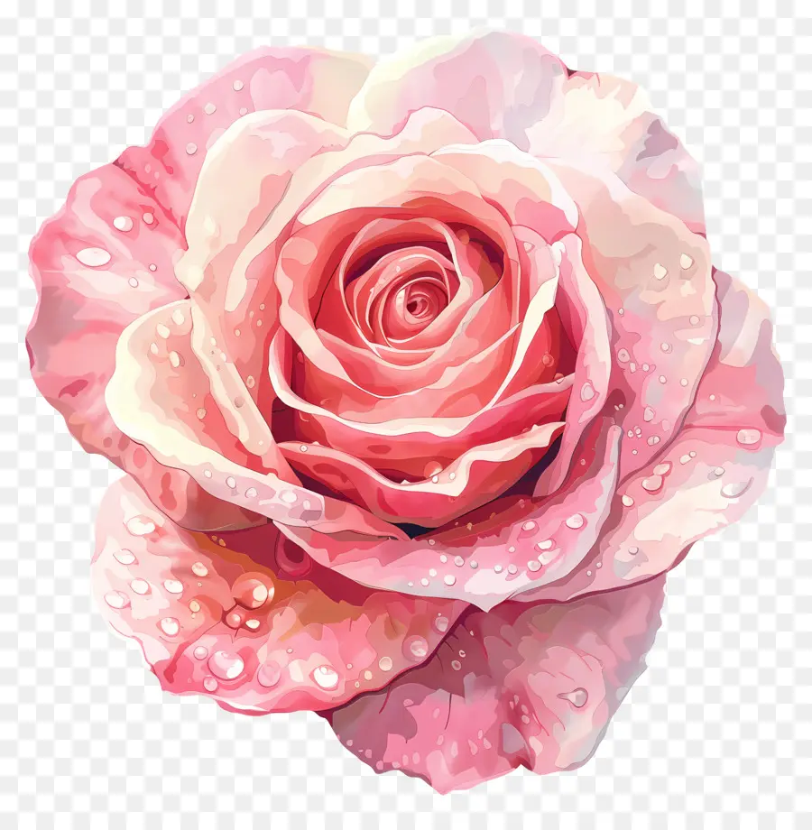 Aquarelle Rose，Rose Rose PNG