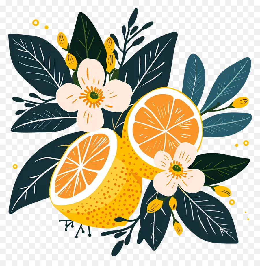 Citrons Avec Feuilles，Oranges PNG