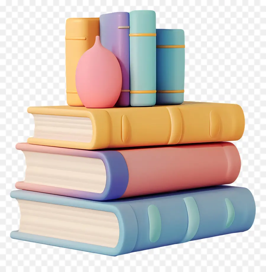 Livres Animés，Pile De Livres Colorés Avec Des Formes PNG