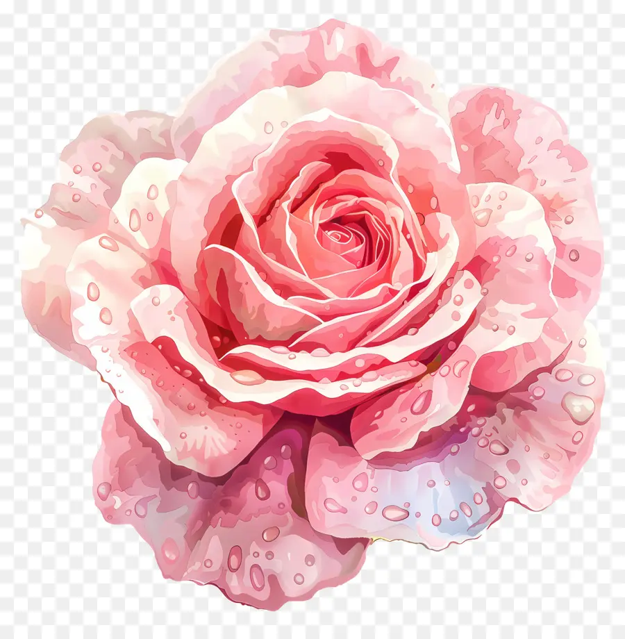 Aquarelle Rose，Rose Rose PNG