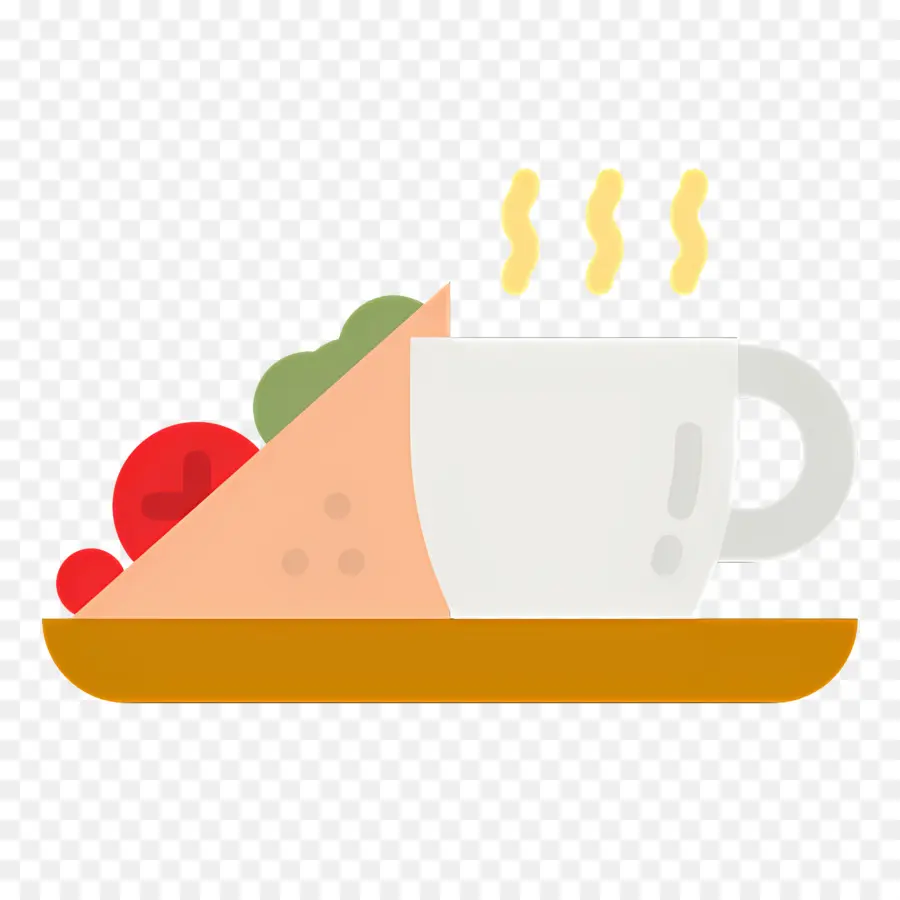 Petit Déjeuner Au Café，Tasse Blanche PNG