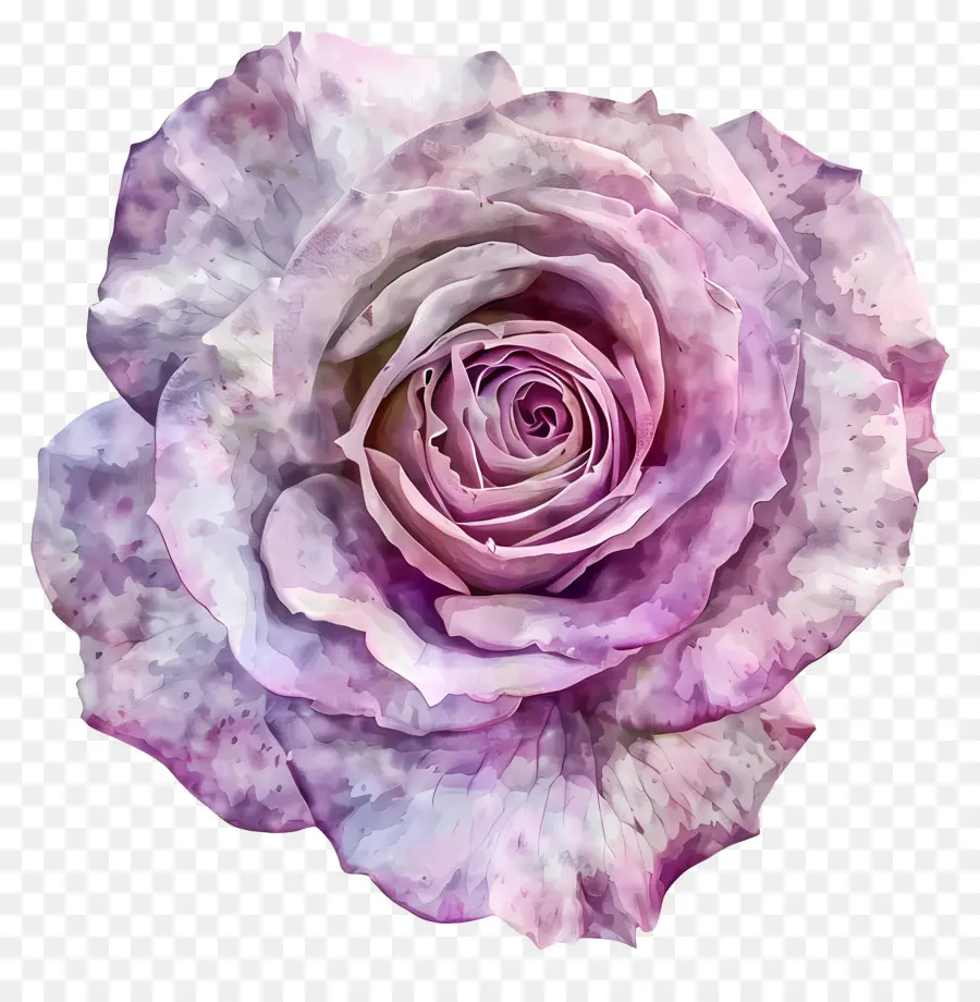 Aquarelle Rose，Rose Pourpre PNG