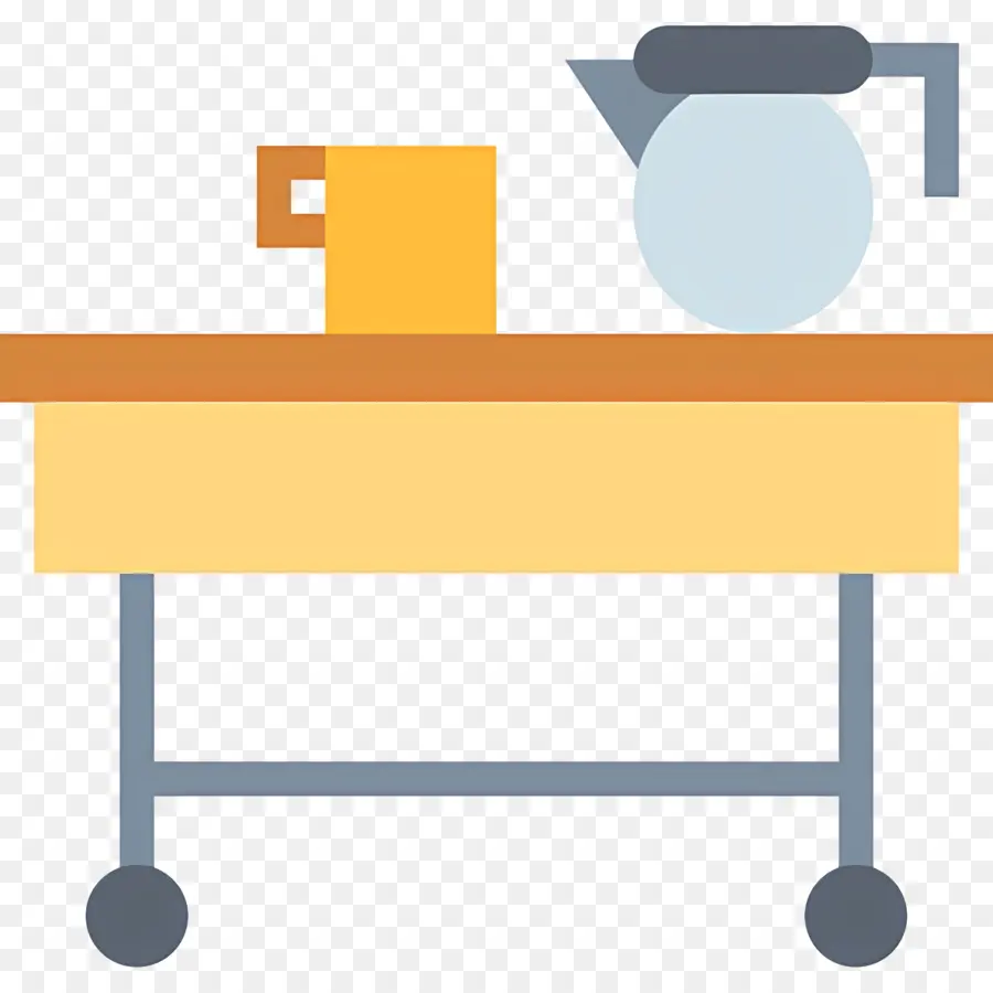 Table Basse，Table Basse Avec Tasse Et Pot PNG