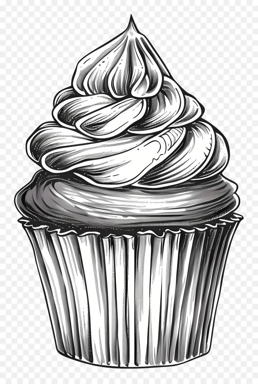 Cupcake Millésime，Cupcake Noir Et Blanc PNG