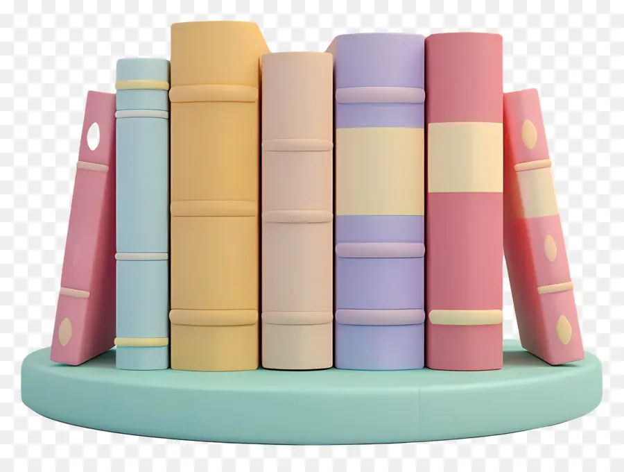 Livres Animés，Pile De Livres Colorés Avec Des Formes PNG