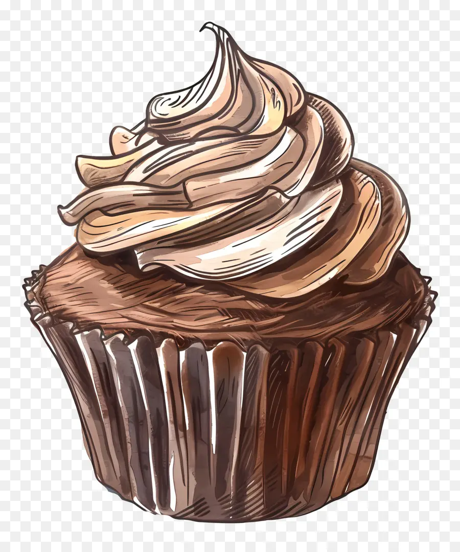 Cupcake Millésime，Cupcake Noir Et Blanc PNG