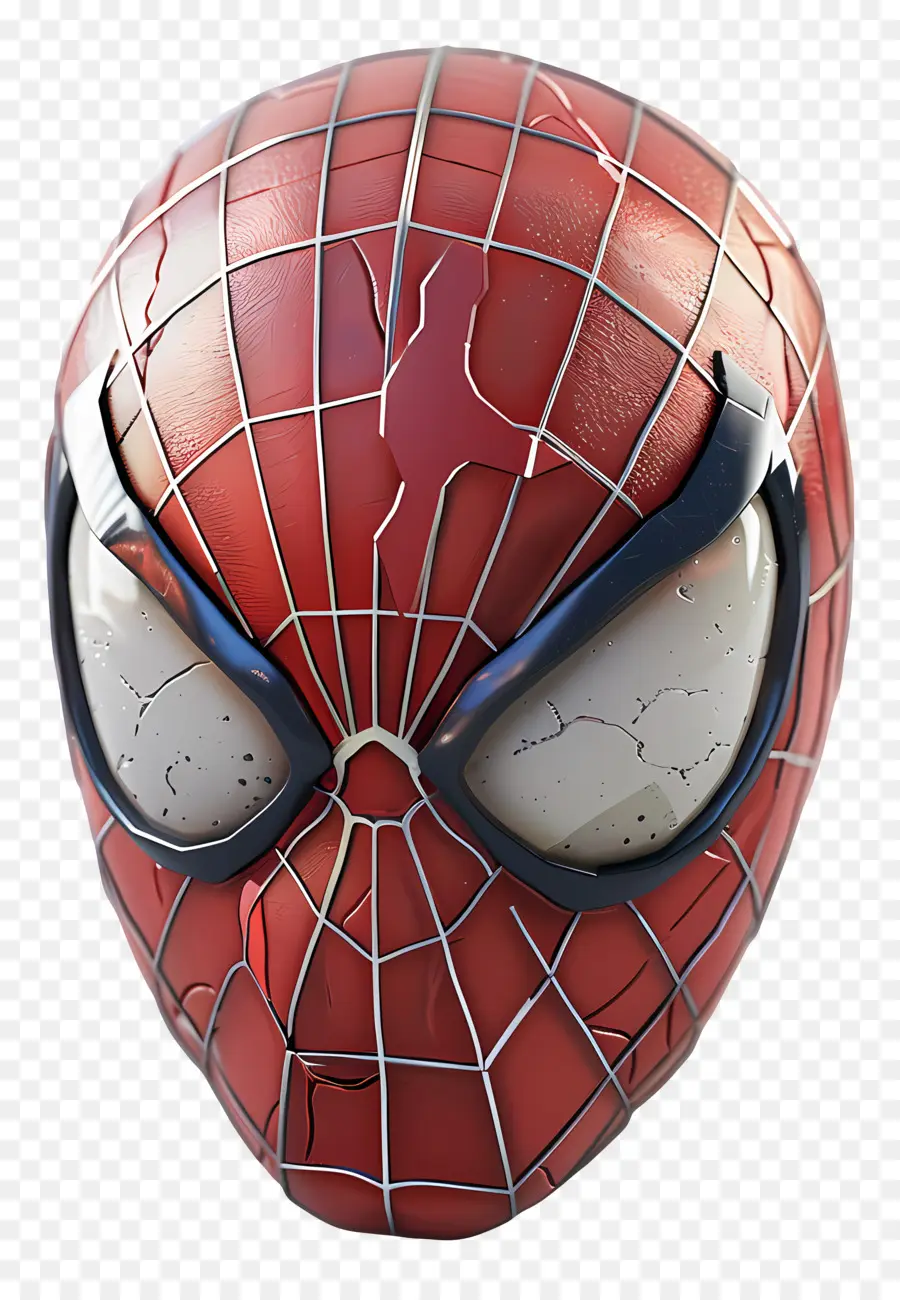 Visage De Spiderman，Masque Spider Man Fissuré PNG