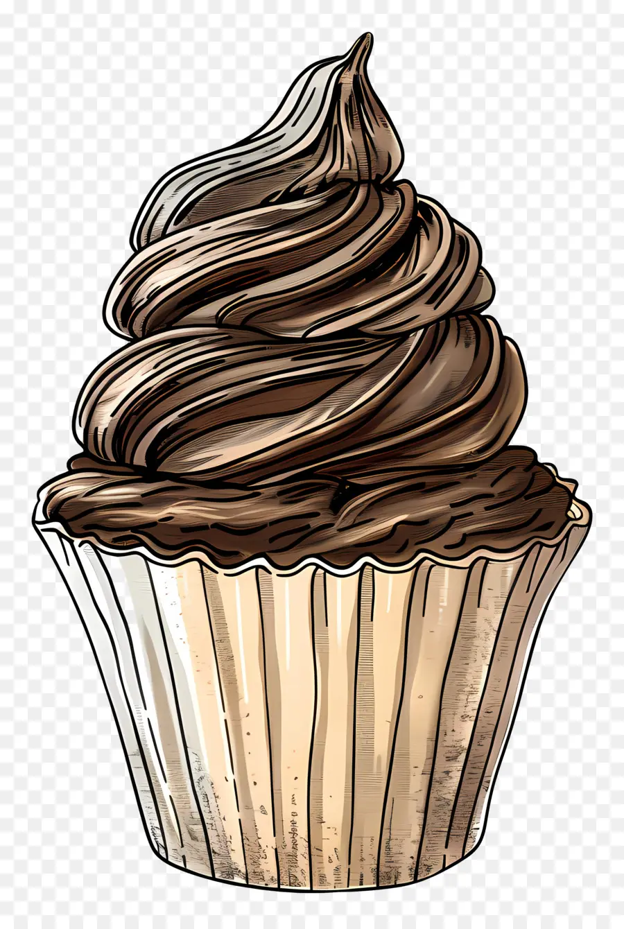 Cupcake Millésime，Cupcake Noir Et Blanc PNG