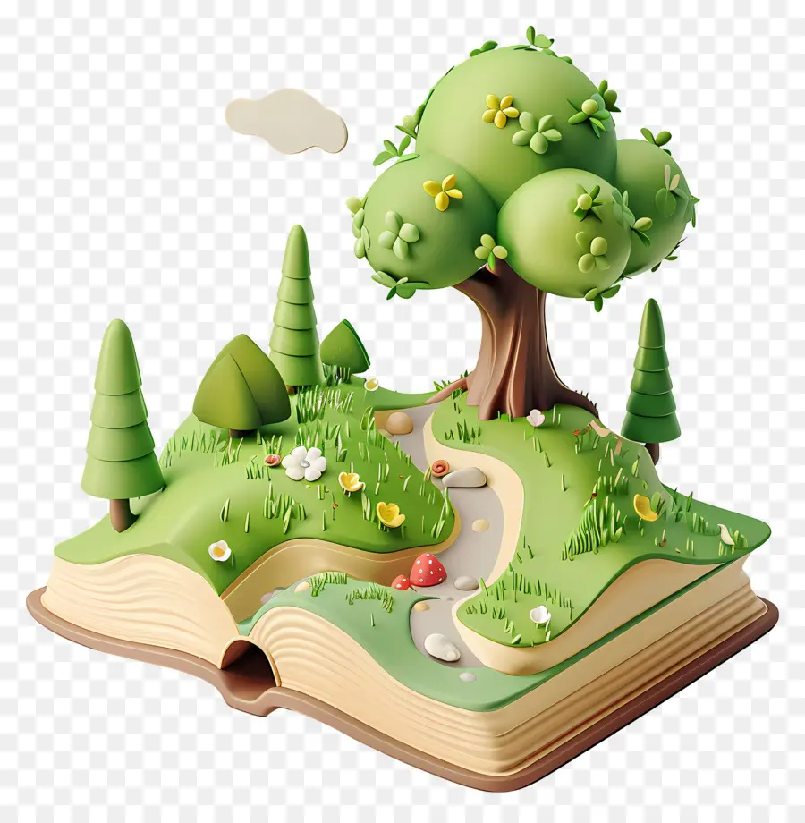 Livres Animés，Réserver Avec Arbre PNG