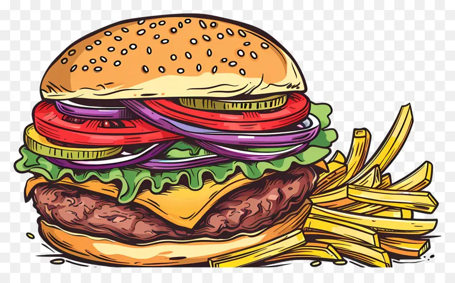 Burger Animé，Cheeseburger PNG