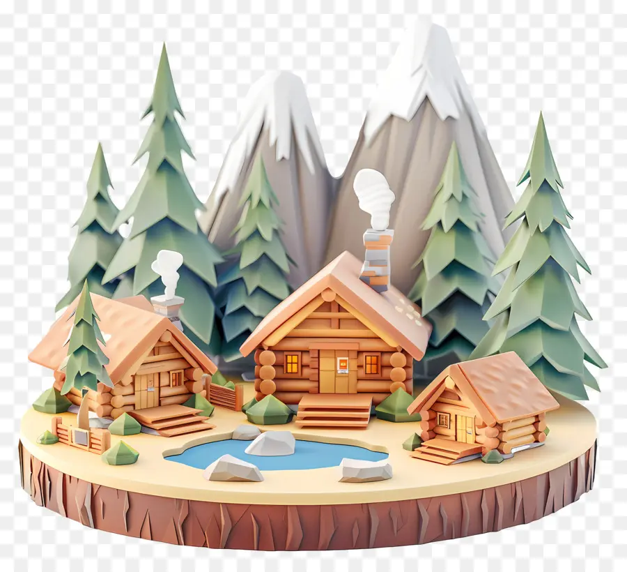 Cabane De Montagne，Village Miniature PNG